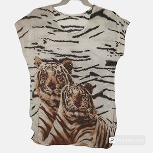 Cato women's XL lion print polyester pullover cover-up. 4013